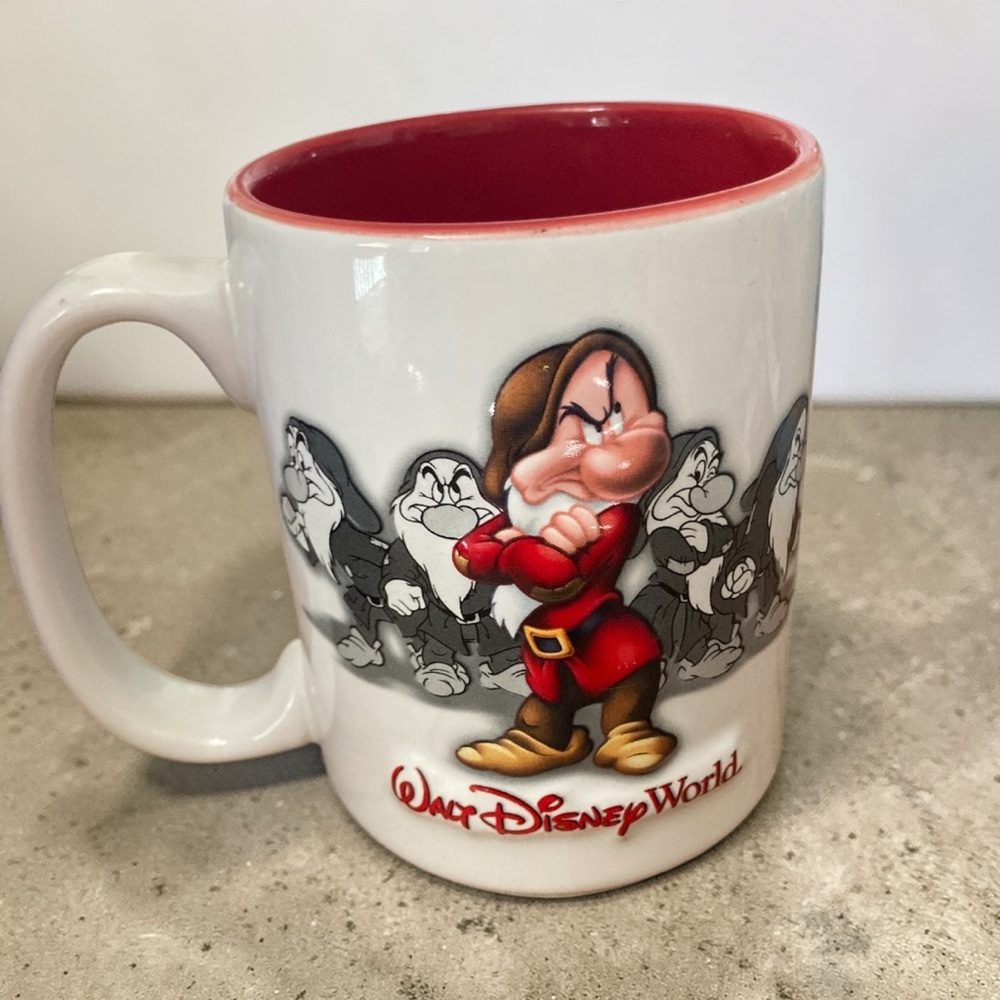 Disney White and Red 3D collectible Grumpy Mug